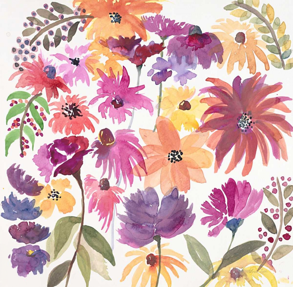 Wall Art Painting id:105602, Name: Playful Dancing Garden, Artist: Gold, Lora