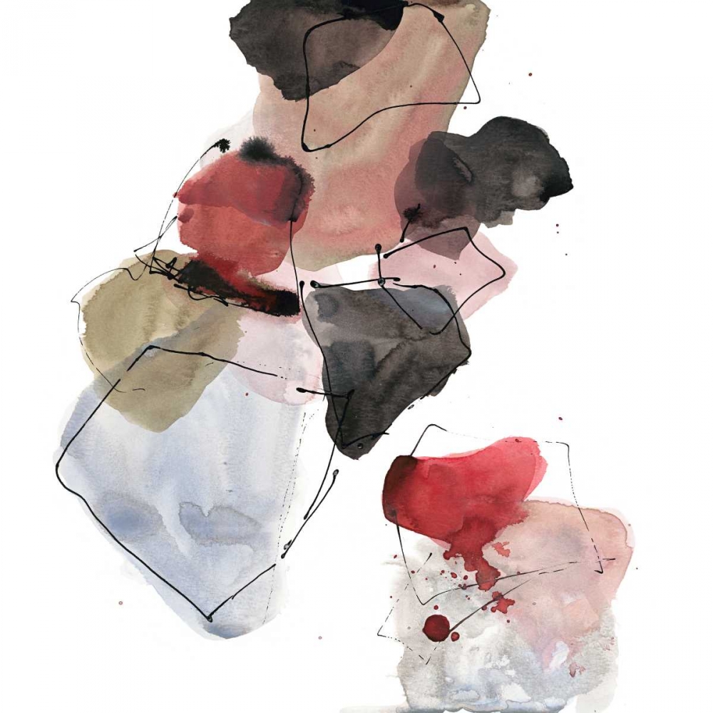 Wall Art Painting id:142285, Name: Gestural Geometrics 1, Artist: Gold, Lora