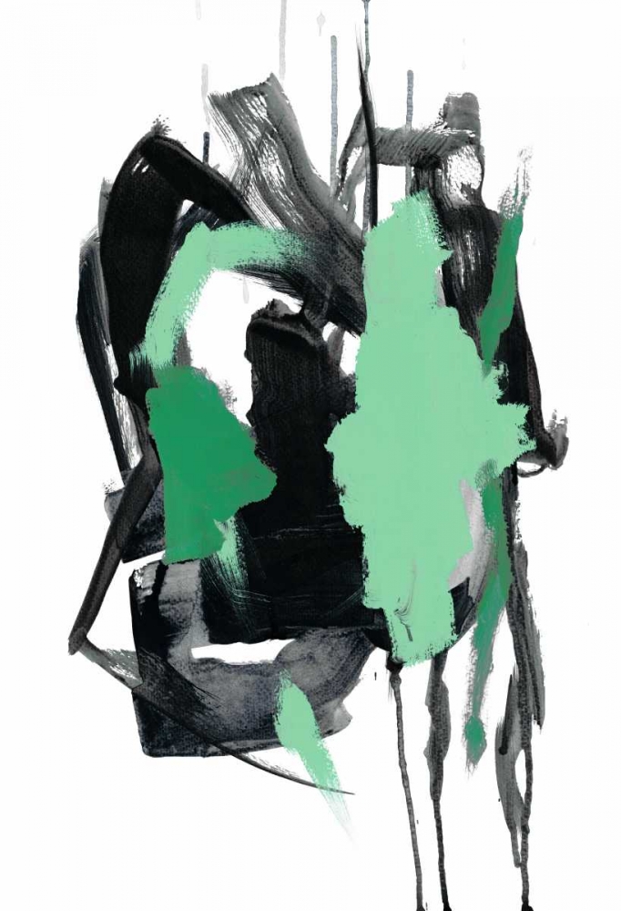 Wall Art Painting id:166556, Name: Gestural Brush, Green, Artist: Gold, Lora