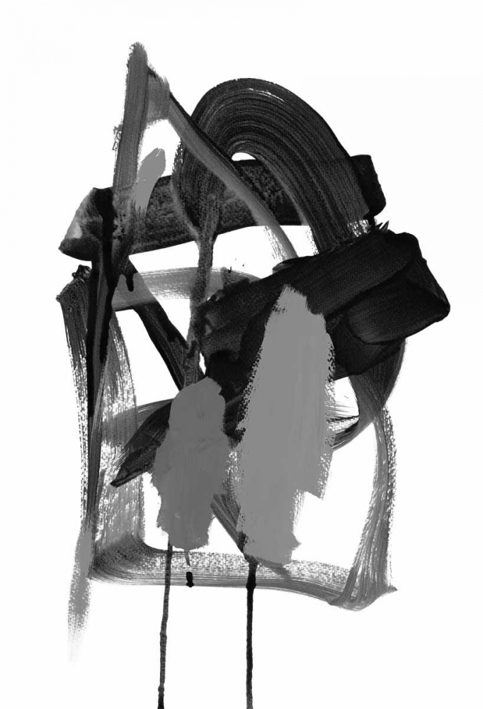 Wall Art Painting id:166554, Name: Gestural Brush, Grey, Artist: Gold, Lora