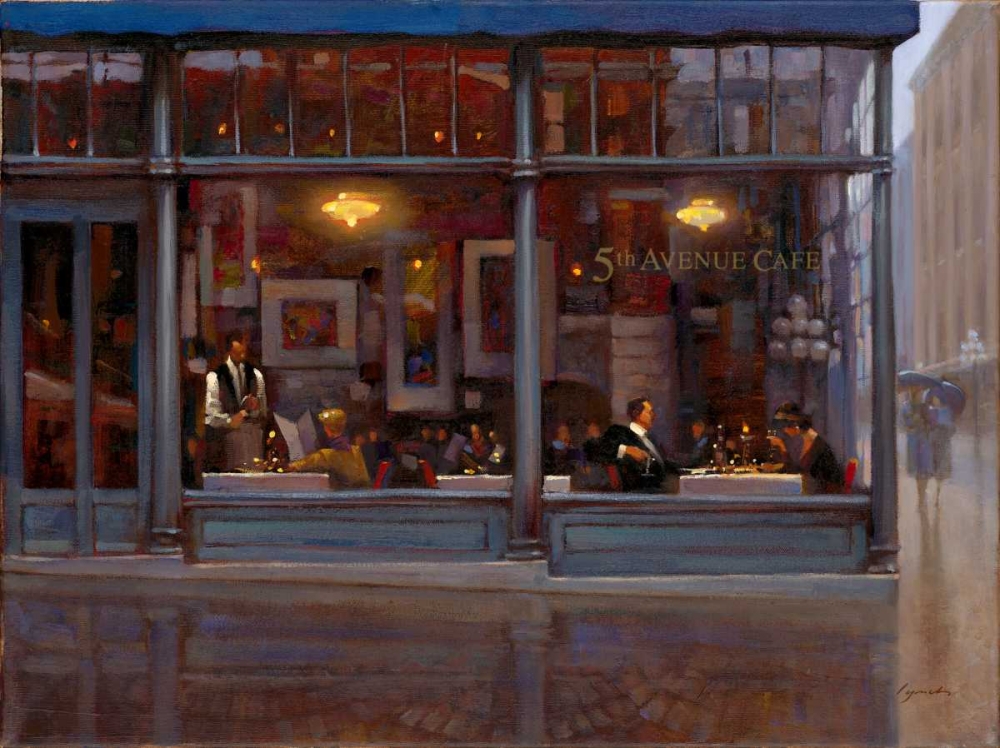 Wall Art Painting id:57616, Name: Fifth Avenue Cafe 2, Artist: Lynch, Brent 