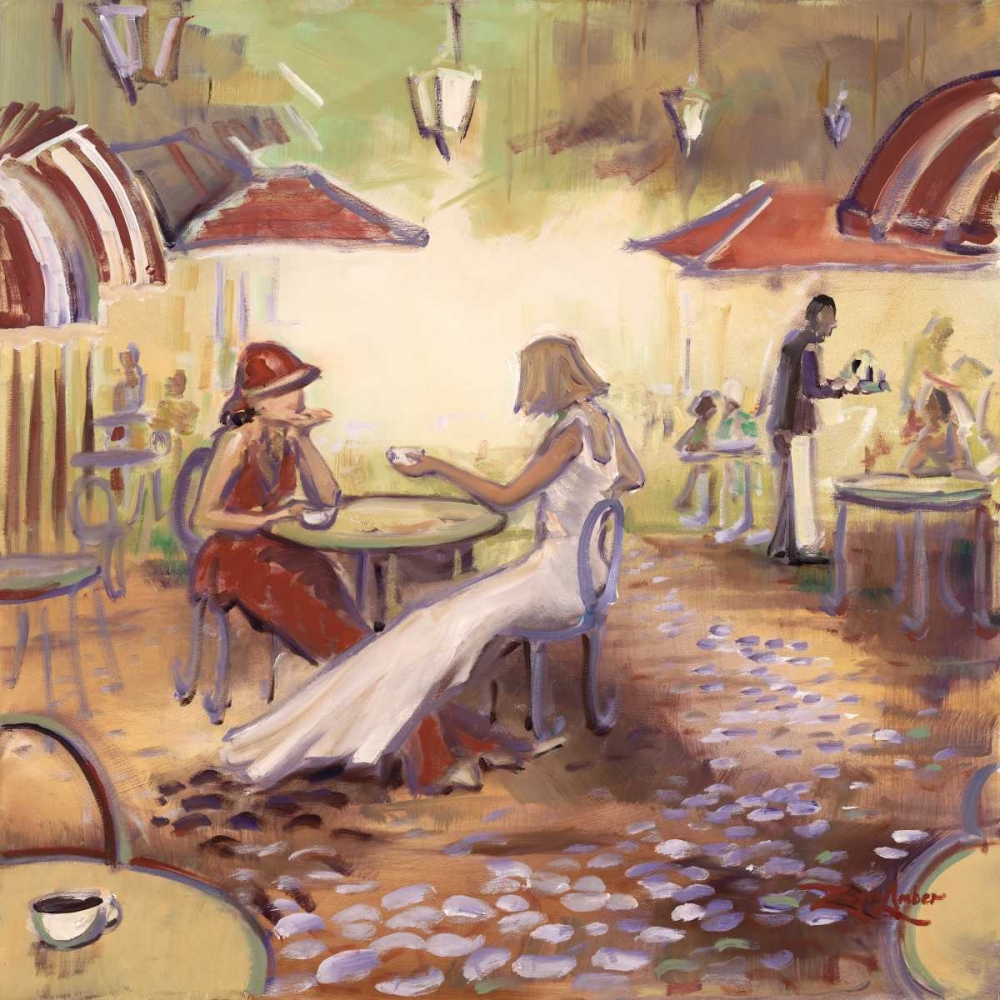 Wall Art Painting id:65342, Name: Afternoon At The Cafe, Artist: Amber, Zeph