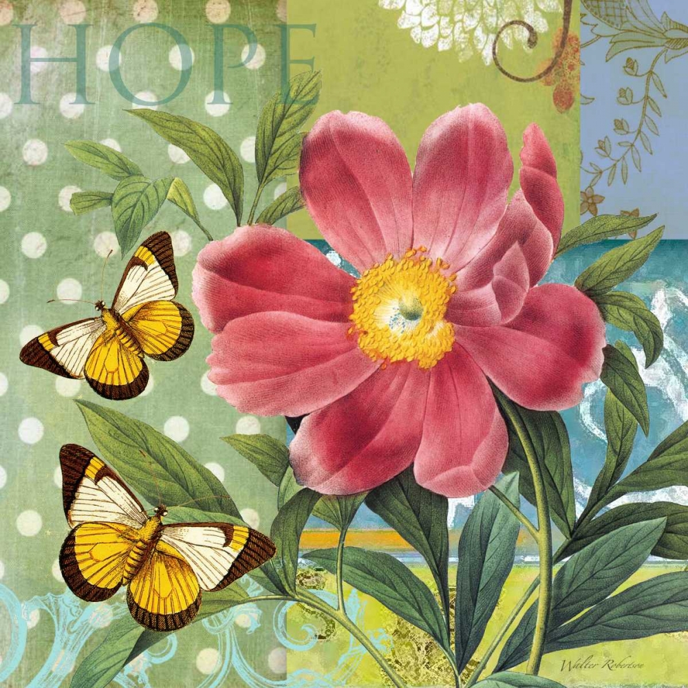 Wall Art Painting id:59621, Name: Polka dot Peony, Artist: Robertson, Walter 