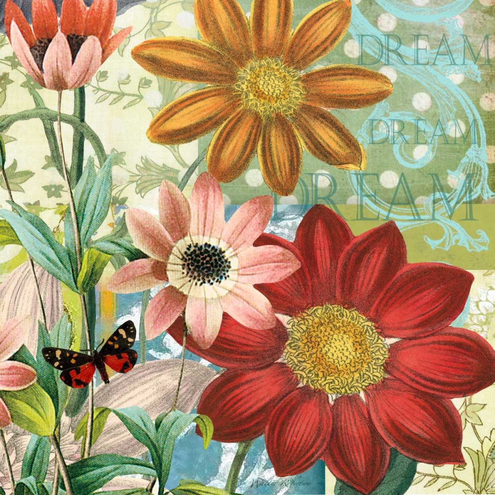 Wall Art Painting id:59622, Name: Polka dot Dahlia, Artist: Robertson, Walter 