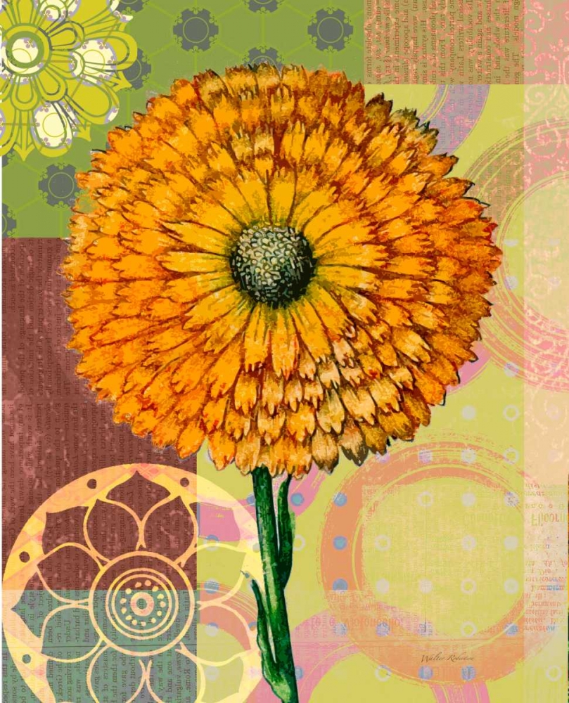 Wall Art Painting id:59624, Name: Zinnia Story, Artist: Robertson, Walter 