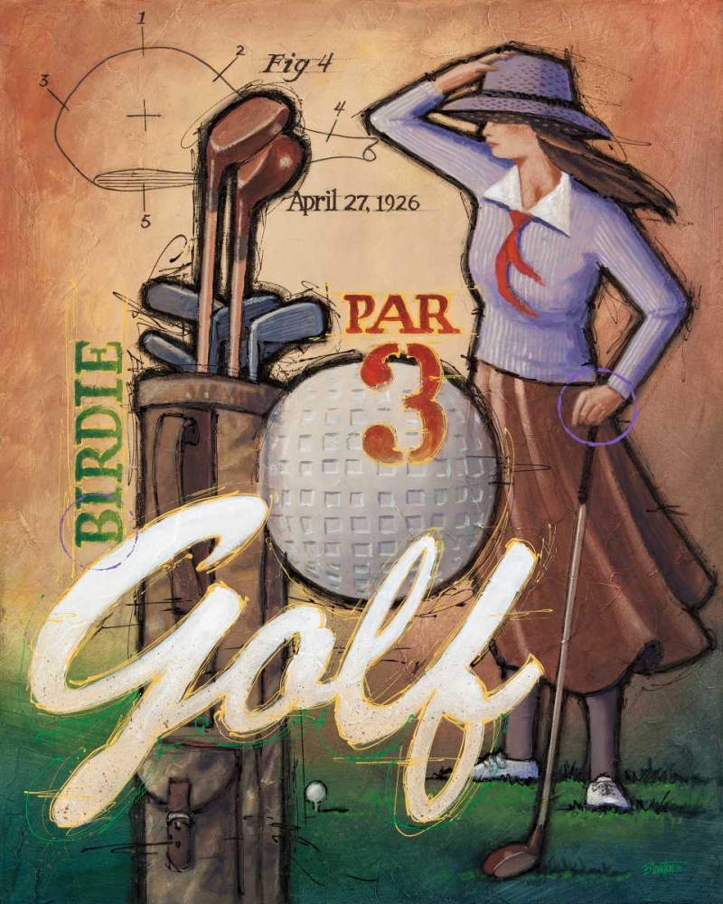 Wall Art Painting id:63498, Name: Vintage Golf 2, Artist: Langton, Bruce