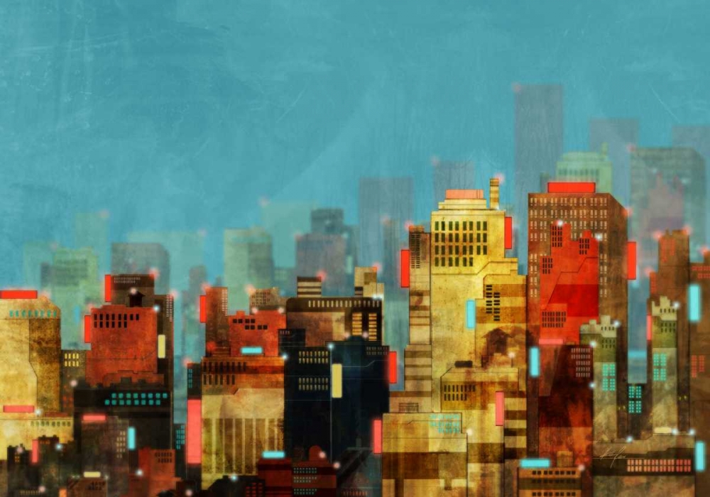 Wall Art Painting id:56566, Name: City Beyond 2, Artist: Roko, Ken