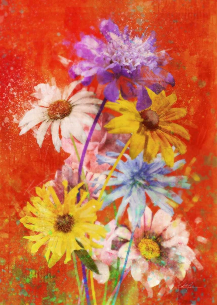 Wall Art Painting id:56588, Name: Vibrant Posies 2, Artist: Roko, Ken