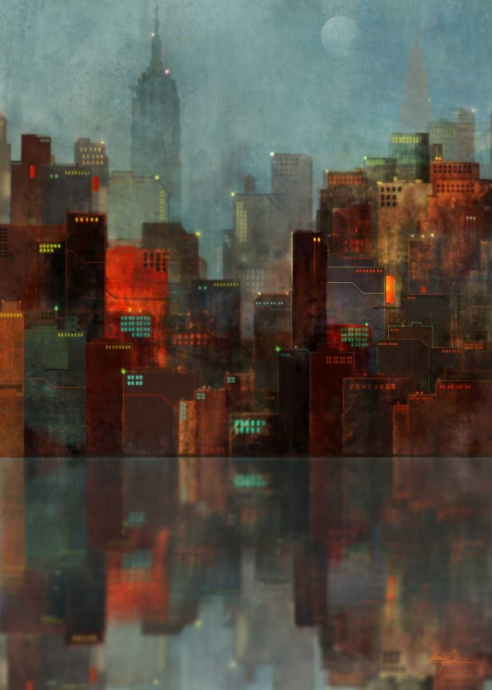 Wall Art Painting id:56631, Name: Blue New York, Artist: Roko, Ken