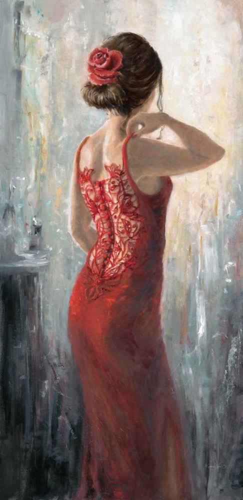 Wall art: Red Lace-Red Rose, by Wallis, Karen