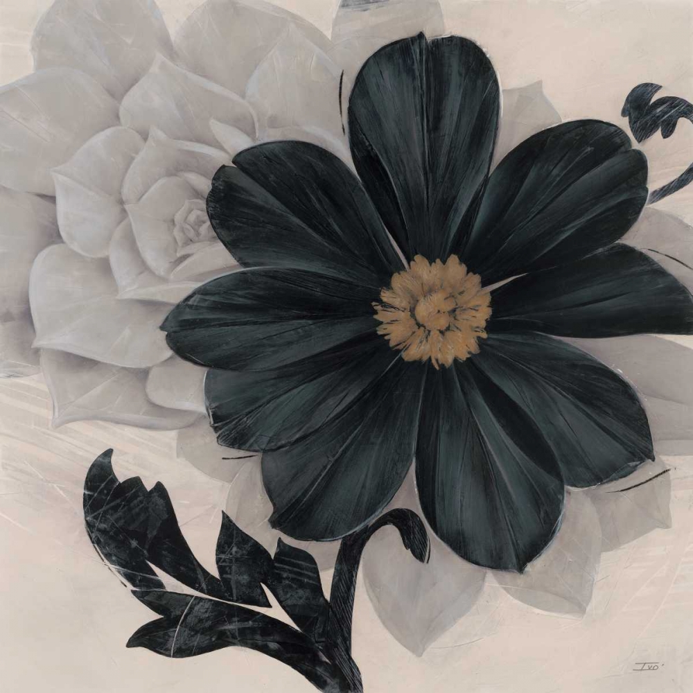 Wall Art Painting id:84966, Name: Blossom and Succulent Black, Artist: Stoyanov, Ivo