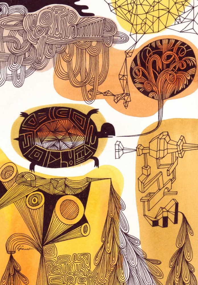Wall Art Painting id:56753, Name: Doodle Turtle, Artist: Faust, Richard