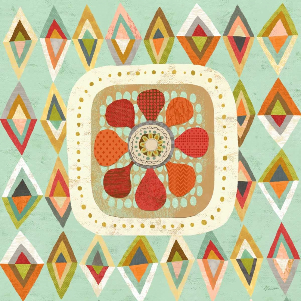 Wall Art Painting id:56763, Name: Floral Retro 3 Squared, Artist: Faust, Richard