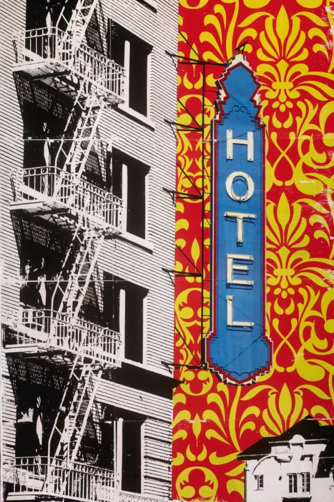 Art Print: Urban Collage Hotel