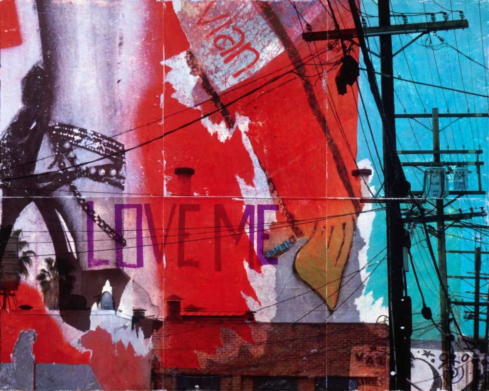 Art Print: Urban Collage Love Me