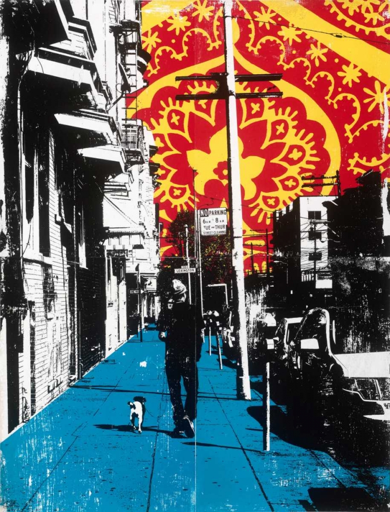 Art Print: Urban Collage Sidewalk