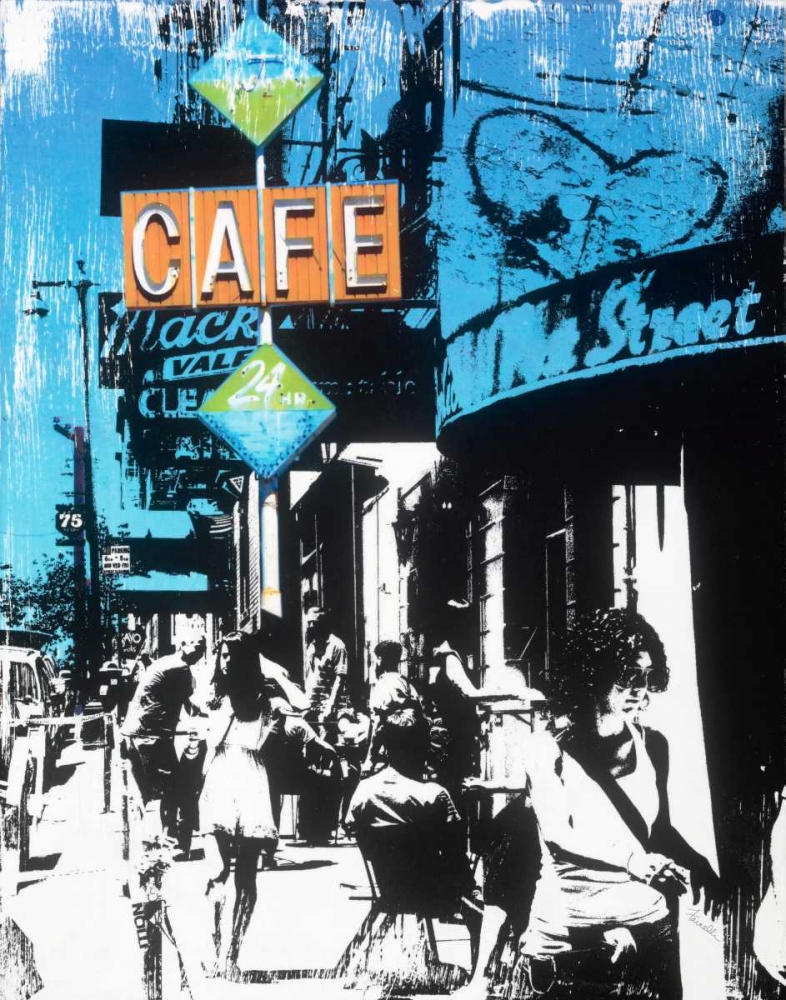 Art Print: Urban Collage Street Scene