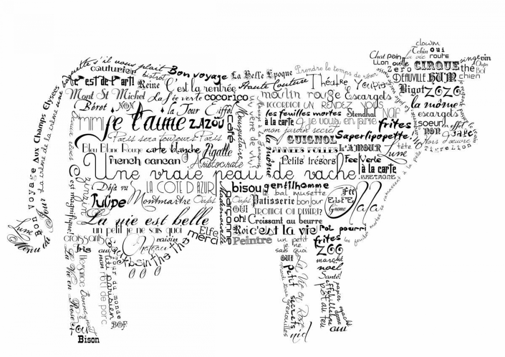 Wall Art Painting id:61928, Name: As The French Say-Cow 3, Artist: De Lauzun, Marion 