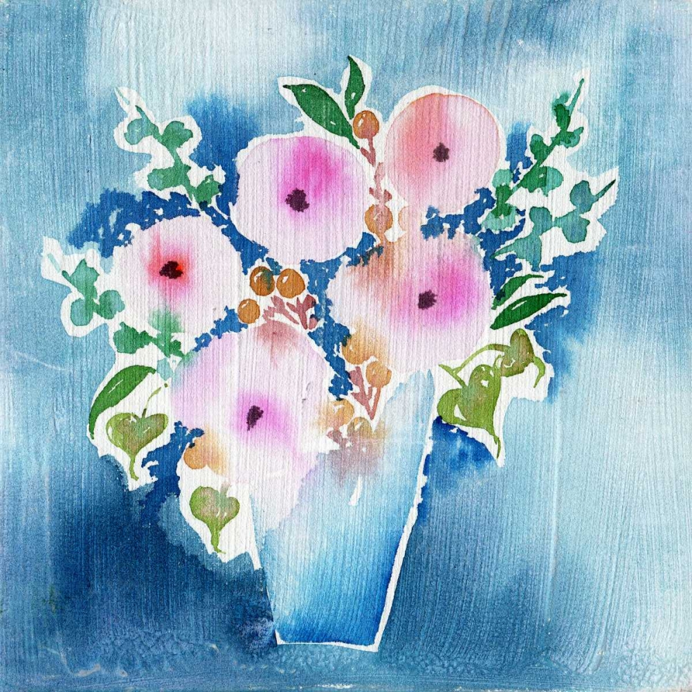 Wall art: True Blue Bouquet, by Esther Bley Designs 