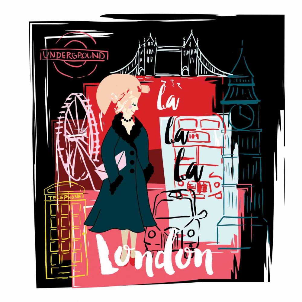 Wall Art Painting id:142271, Name: La La London, Artist: Esther Bley Designs 