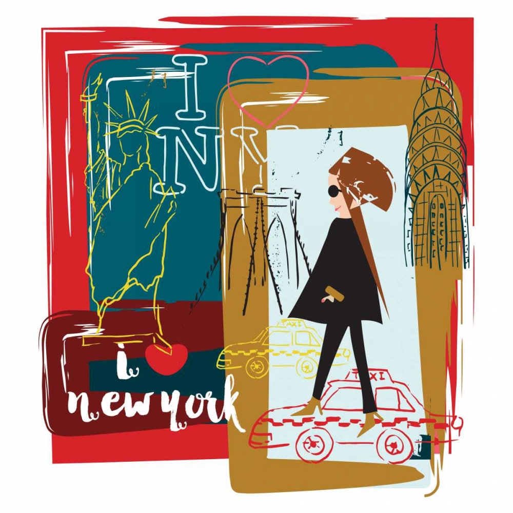 Wall Art Painting id:142272, Name: I Love New York, Artist: Esther Bley Designs 