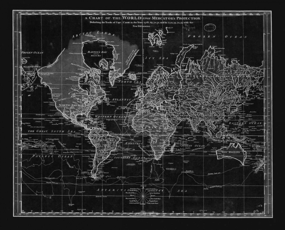 Art Print: Vintage World Chart