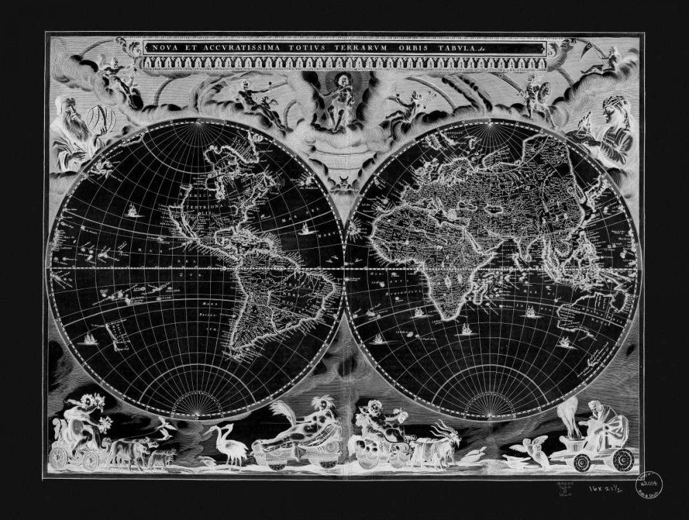 Wall art: Antique World Map, by Adam Shaw Cartography