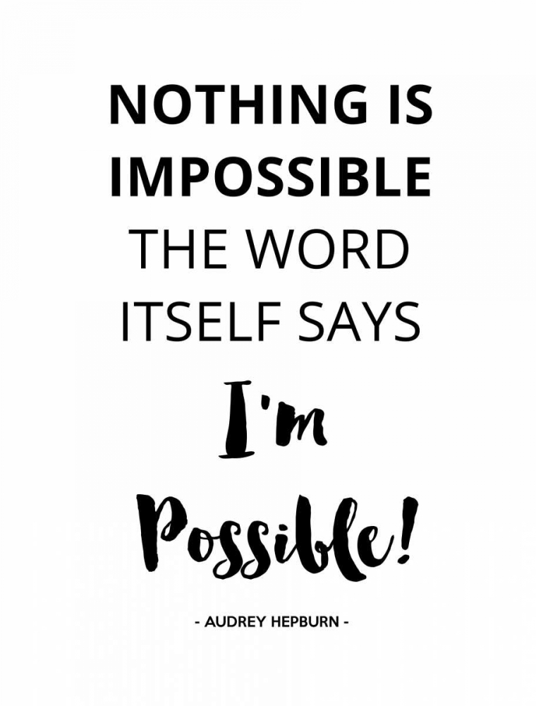 Wall Art Painting id:166533, Name: Nothing IS Impossible, Artist: Z Studio