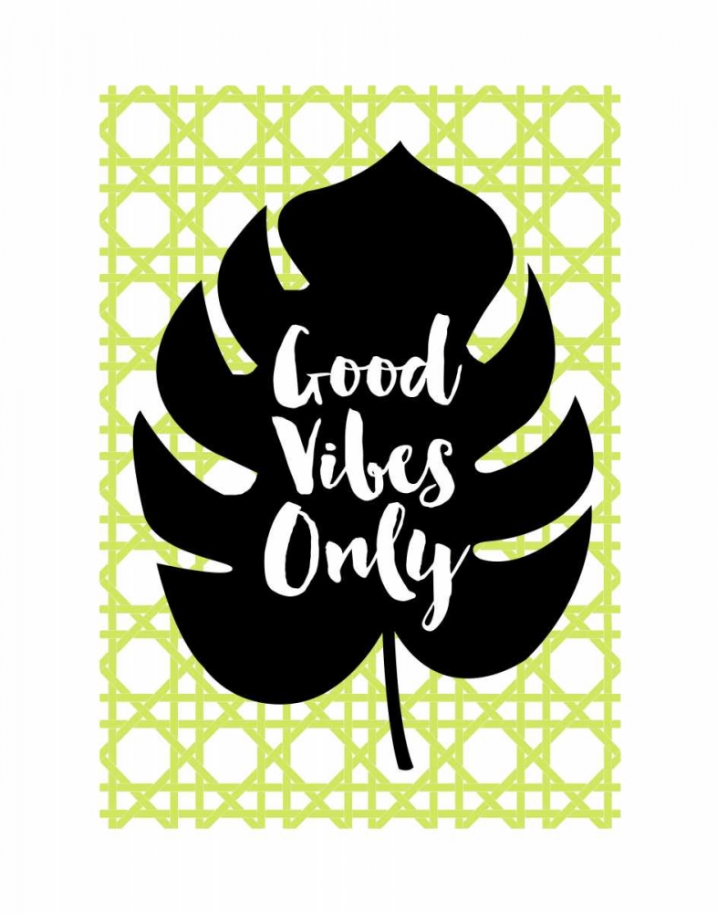 Wall Art Painting id:142155, Name: Good Vibes Only Green, Artist: Dos Santos, Bella