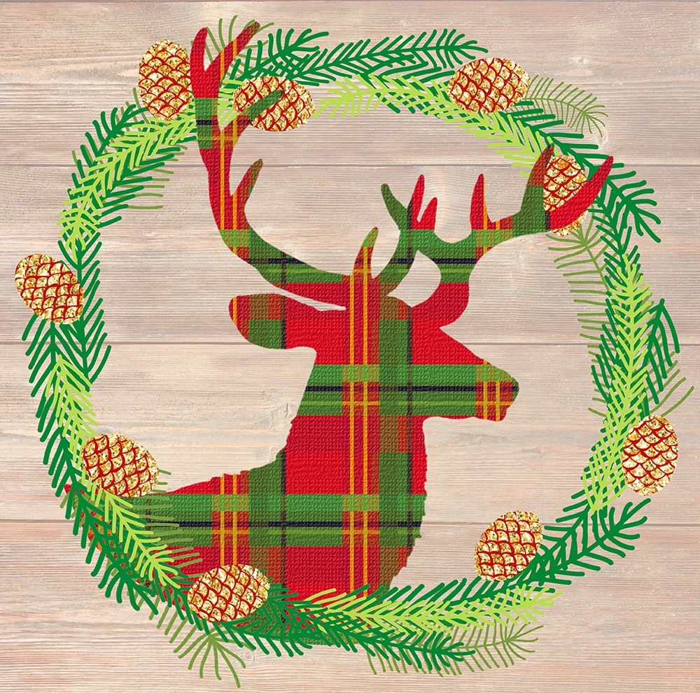 Wall art: Plaid Stag, by Dos Santos, Bella