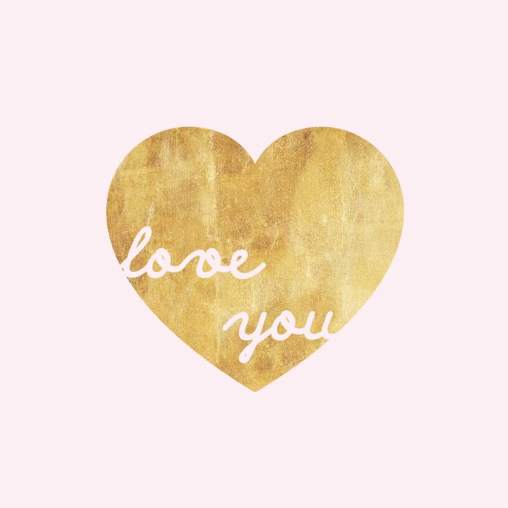 Art Print: Heart of Gold Love - Pink