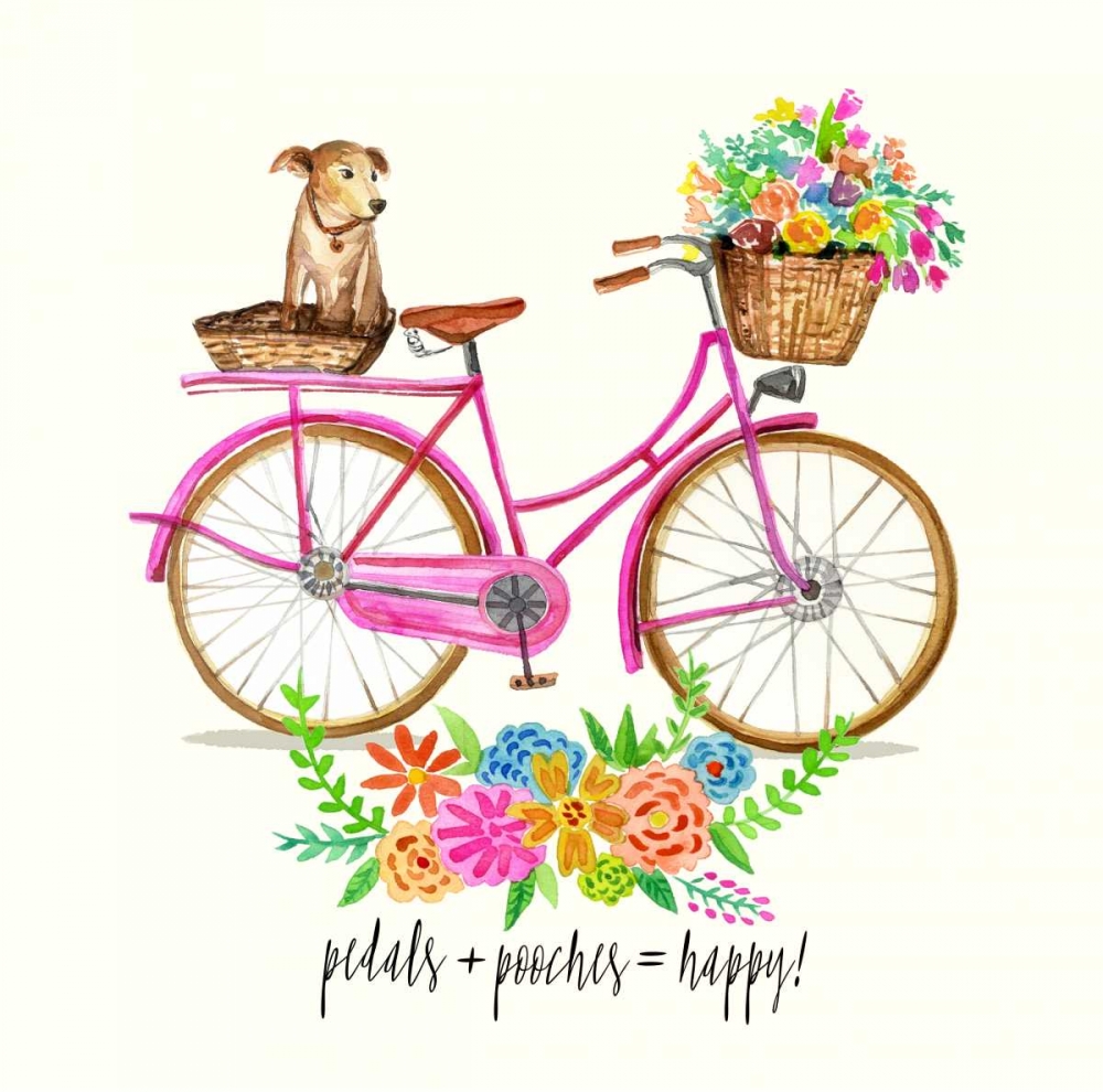 Wall Art Painting id:105820, Name: Pedals + Pooches, Artist: Jing, Jin