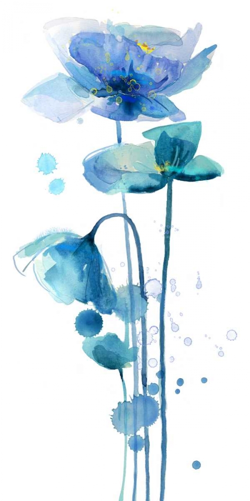 Wall Art Painting id:142327, Name: Indigo Poppy 1, Artist: Jing, Jin