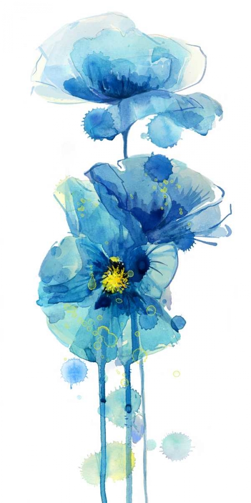Wall Art Painting id:142329, Name: Indigo Poppy 3, Artist: Jing, Jin