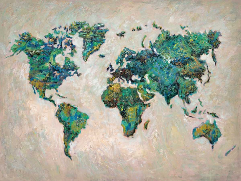 Wall Art Painting id:166380, Name: Wonderful World MAP, Artist: Zheng, James