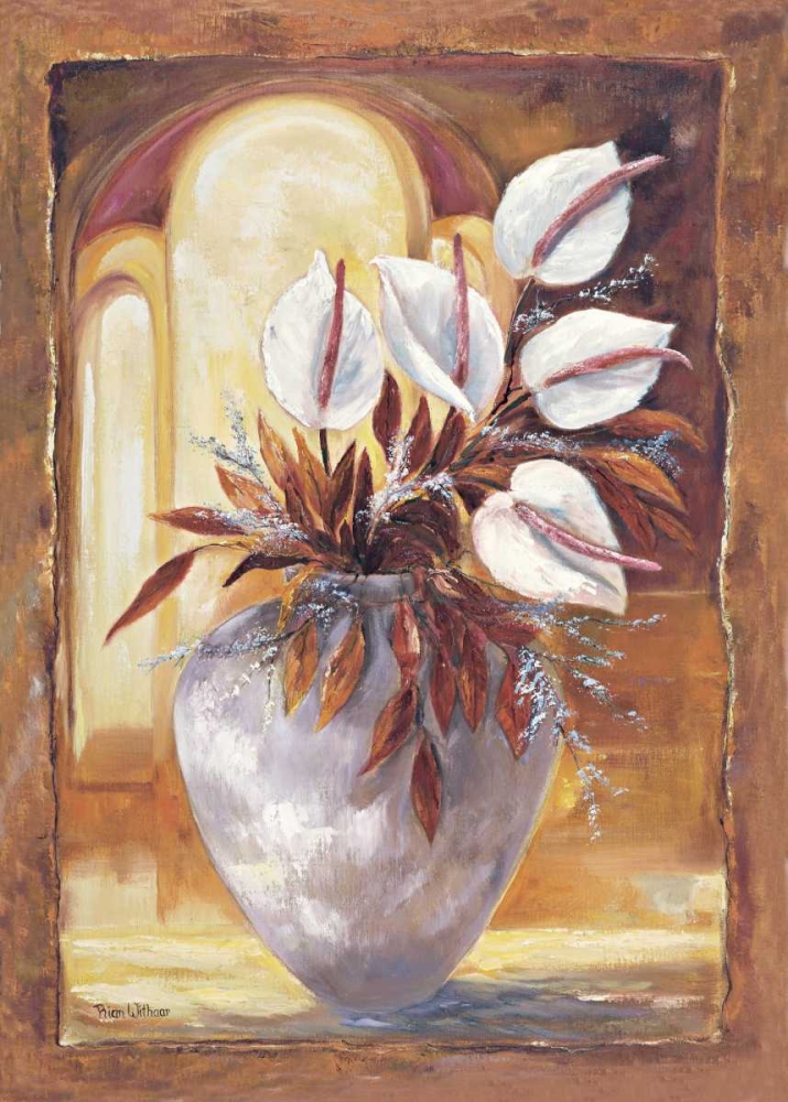 Wall art: White flowers in vase I, by Withaar, Rian