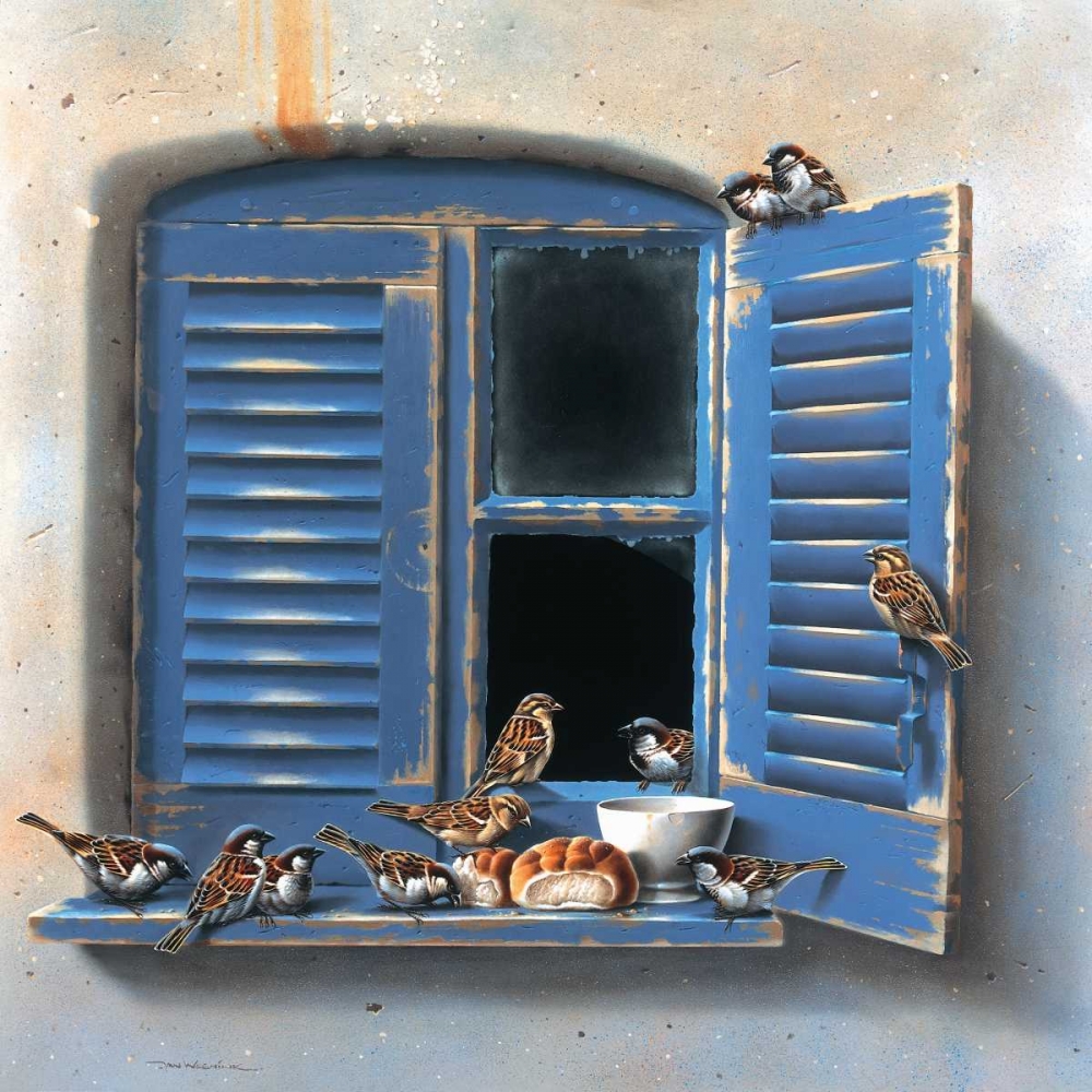 Wall Art Painting id:58107, Name: Visiting birds I, Artist: Weenink, Jan