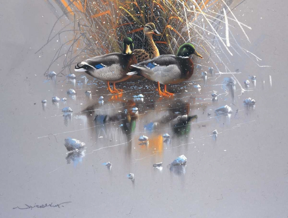 Wall Art Painting id:58110, Name: Three ducks, Artist: Weenink, Jan