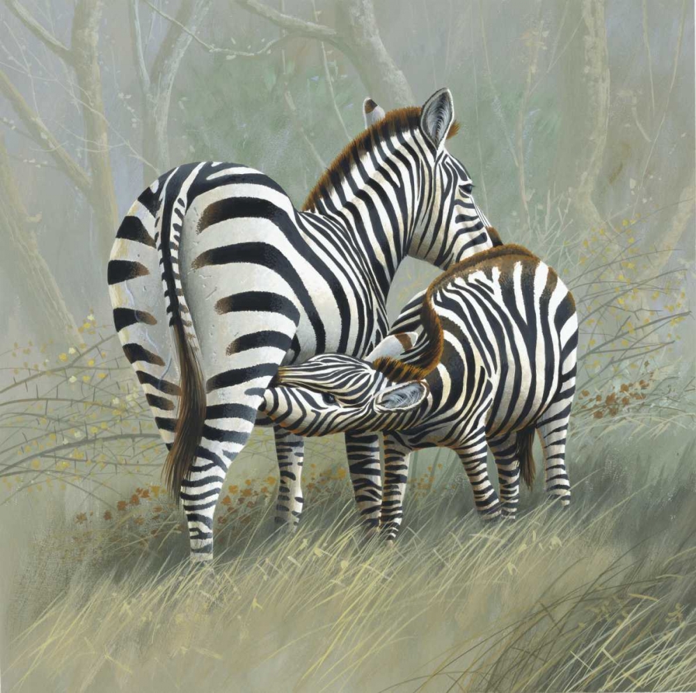 Wall Art Painting id:58116, Name: Two zebras, Artist: Weenink, Jan