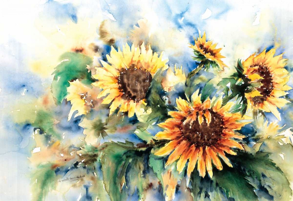 Wall art: A bouquet of sunflowers, by Kalsbeek-Vlasma, Klaske