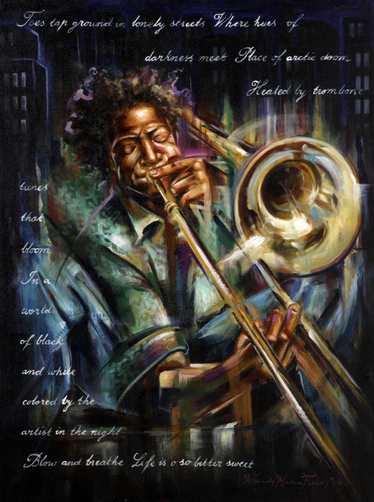 Wall Art Painting id:58771, Name: Trombone tunes, Artist: Fields, Wendy