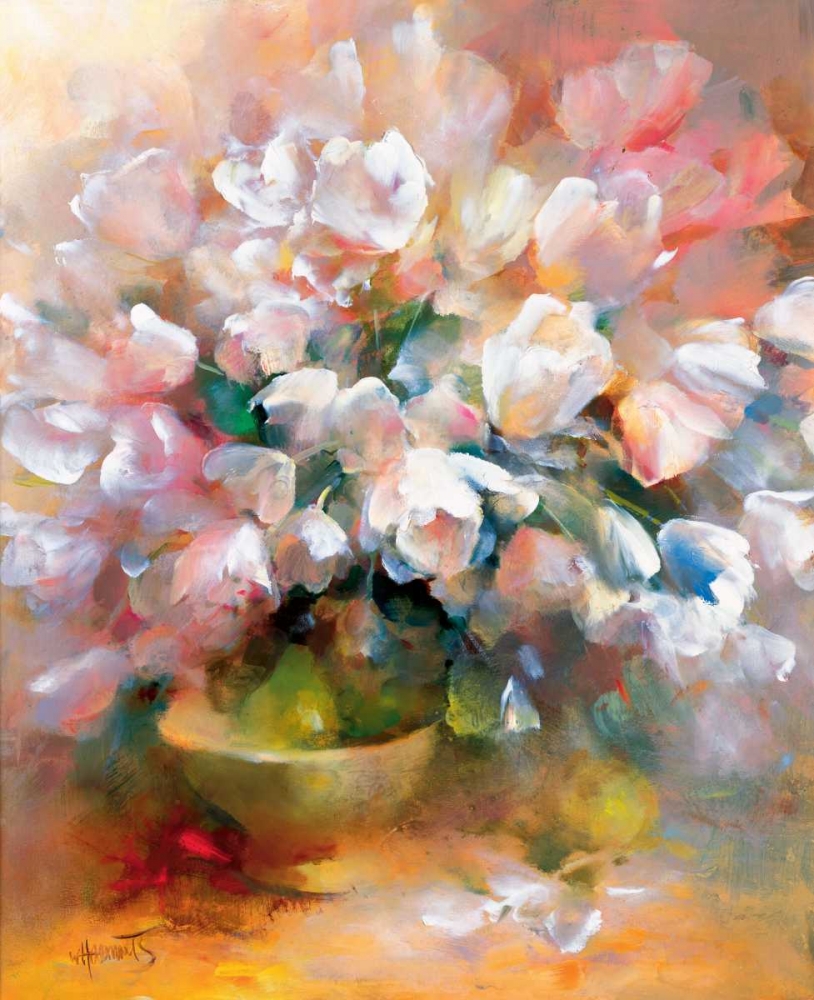 Wall Art Painting id:58910, Name: Sparkling white tulips II, Artist: Haenraets, Willem