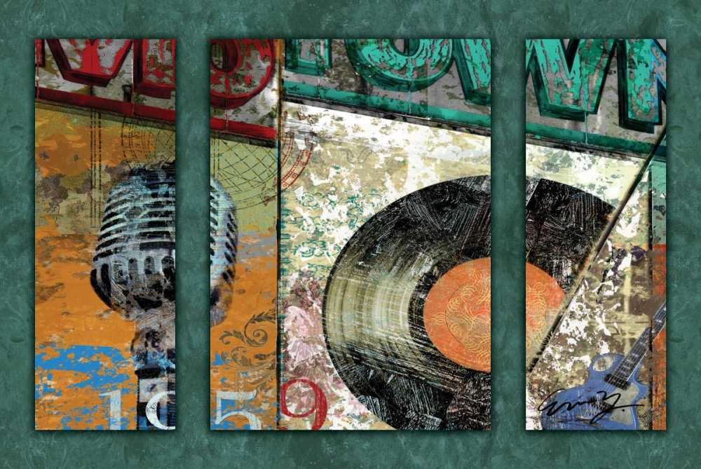 Wall art: HITS TOWN 1959 - triptych, by Yang, Eric