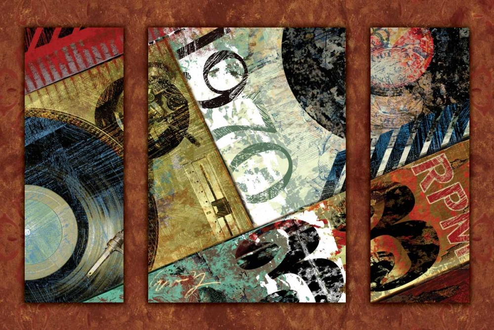 Wall art: HITS TOWN 1970 - triptych, by Yang, Eric