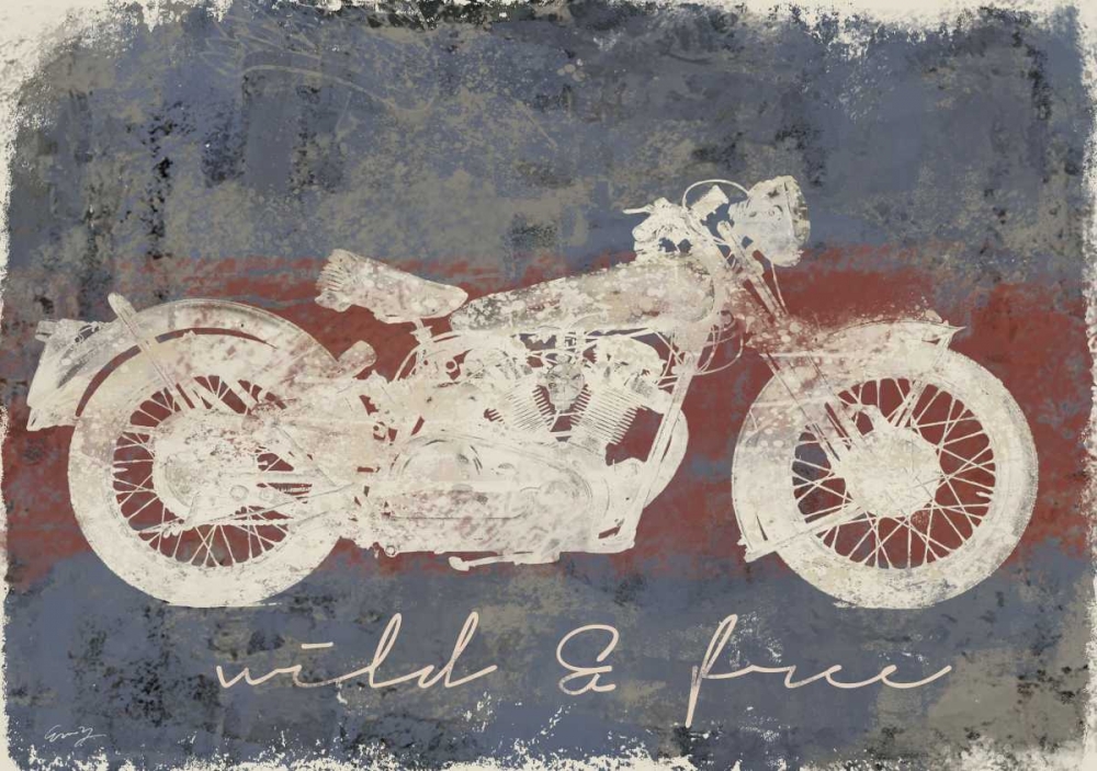 Wall art: WILD AND FREE MOTORCYCLE, by Yang, Eric