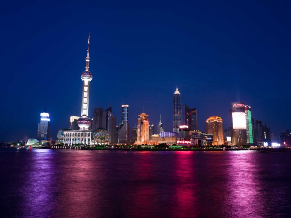 Art Print: AF20050506 Shanghai Skyline Night 001C05
