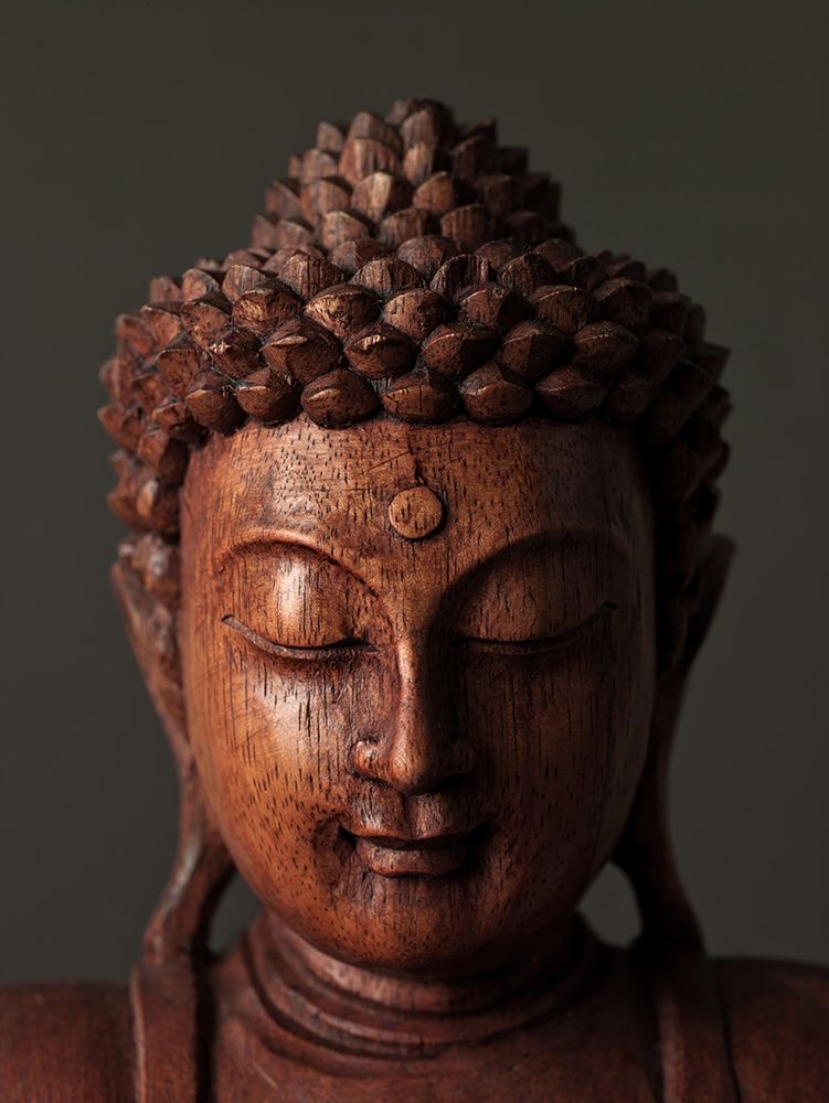 Wall Art Painting id:434297, Name: Buddha sculpture face, Artist: Frank, Assaf