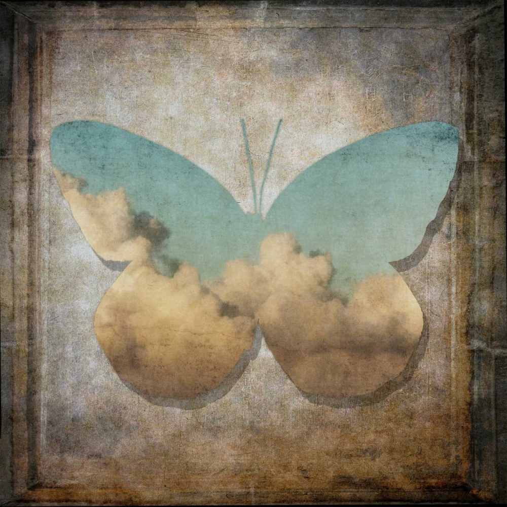 Wall Art Painting id:103301, Name: Handwritten old postcard with butterfly, Artist: Frank, Assaf