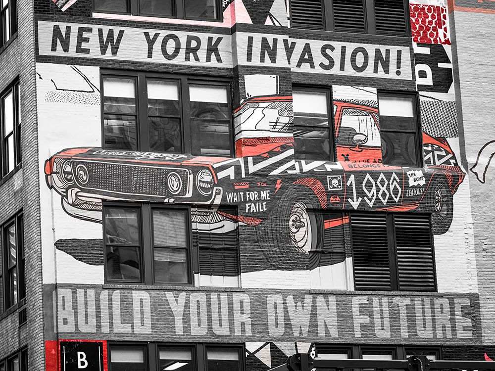 Art Print: Advertisements on building exterior, New York