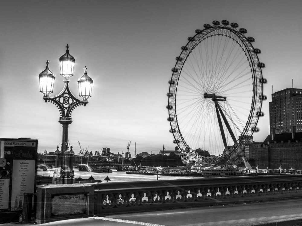 Wall Art Painting id:104051, Name: Street lamp on Westminster Bridge with London Eye in background, London, UK, Artist: Frank, Assaf